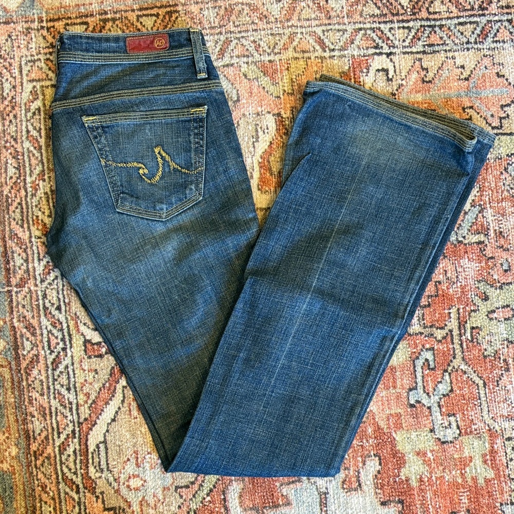 Ag Adriano Goldschmied Red Patch Blue Jeans